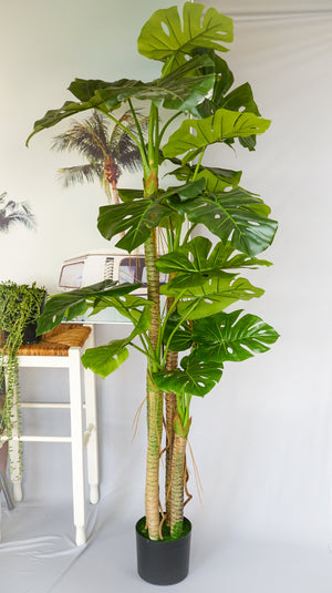 Open image in slideshow, Faux Monstera Tree
